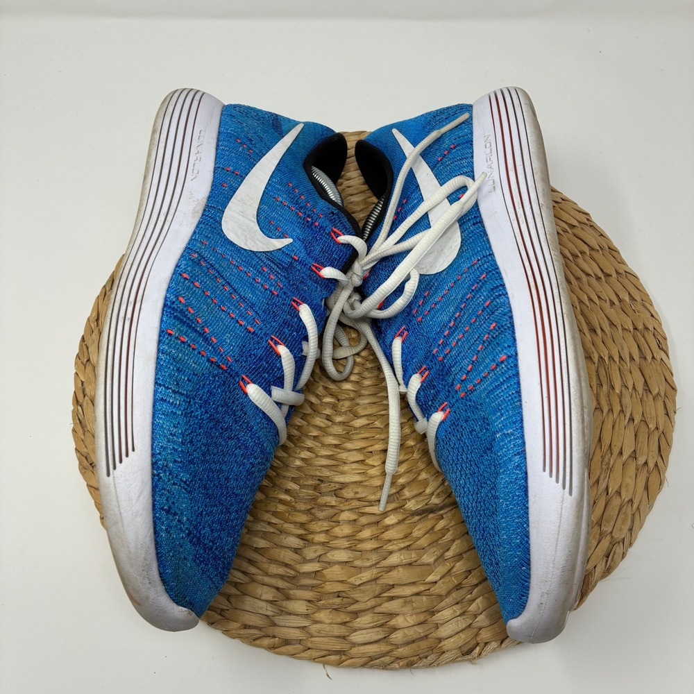 Nike LunarEpic Low Flyknit Blue Orange Running Shoes Men's Size 11 843764-401 - Picture 2 of 9